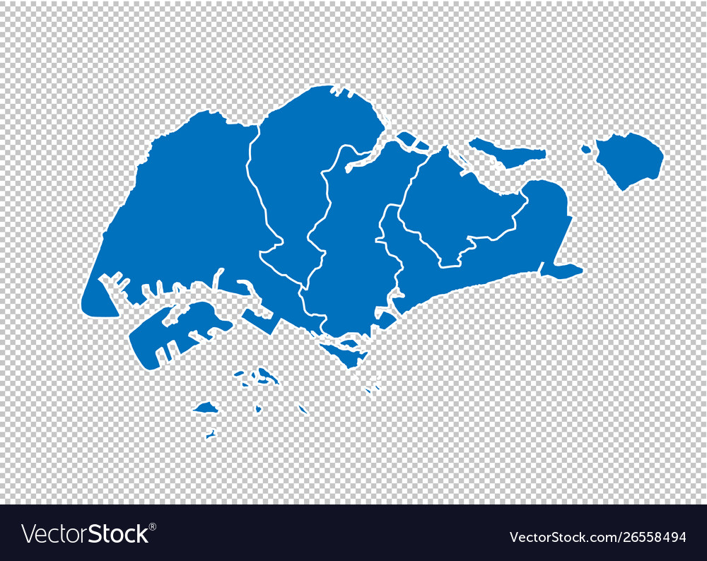 Singapore map - high detailed blue