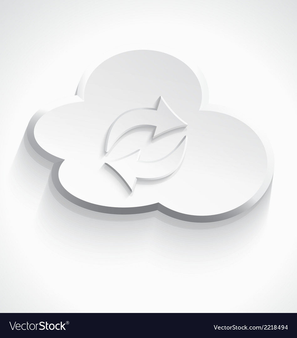 White cloud computing sink icon 3d