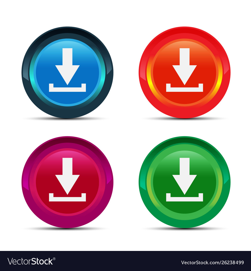 A red download button on white background
