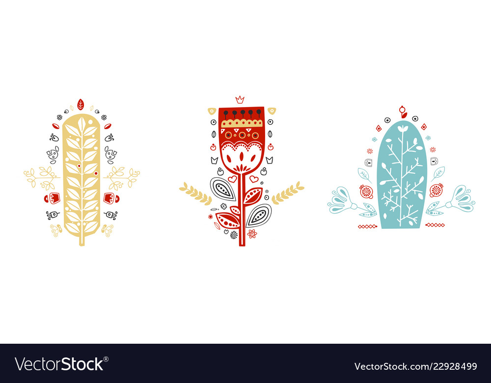 A Tree Richly Adorned With Whimsical Flowers Vector Image