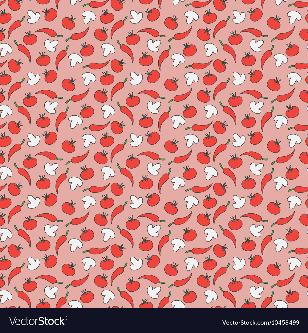 Assorted vegetables seamless pattern