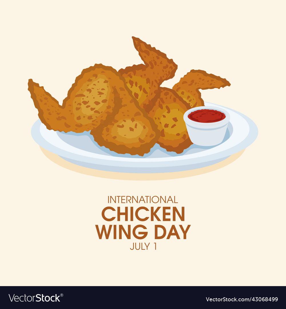 Chicken wing day fast food meat plate fried icon