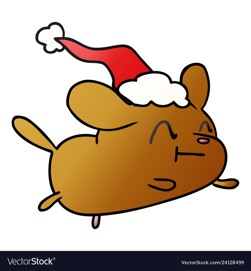 Christmas gradient cartoon of kawaii dog Vector Image