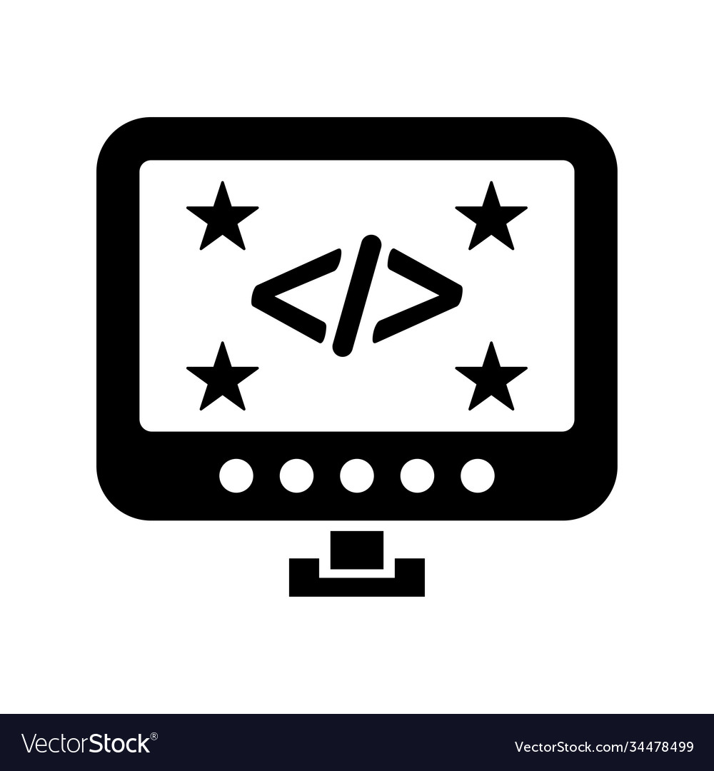Clean code monitor optimization icon black color