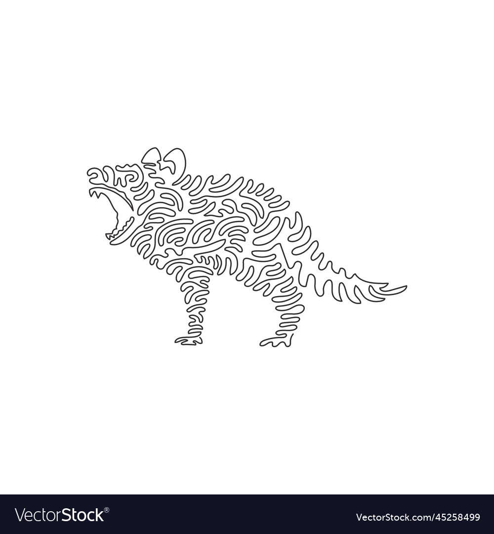 Continuous curve one line drawing of carnivorous vector image Continuous curve one line drawing of carnivorous