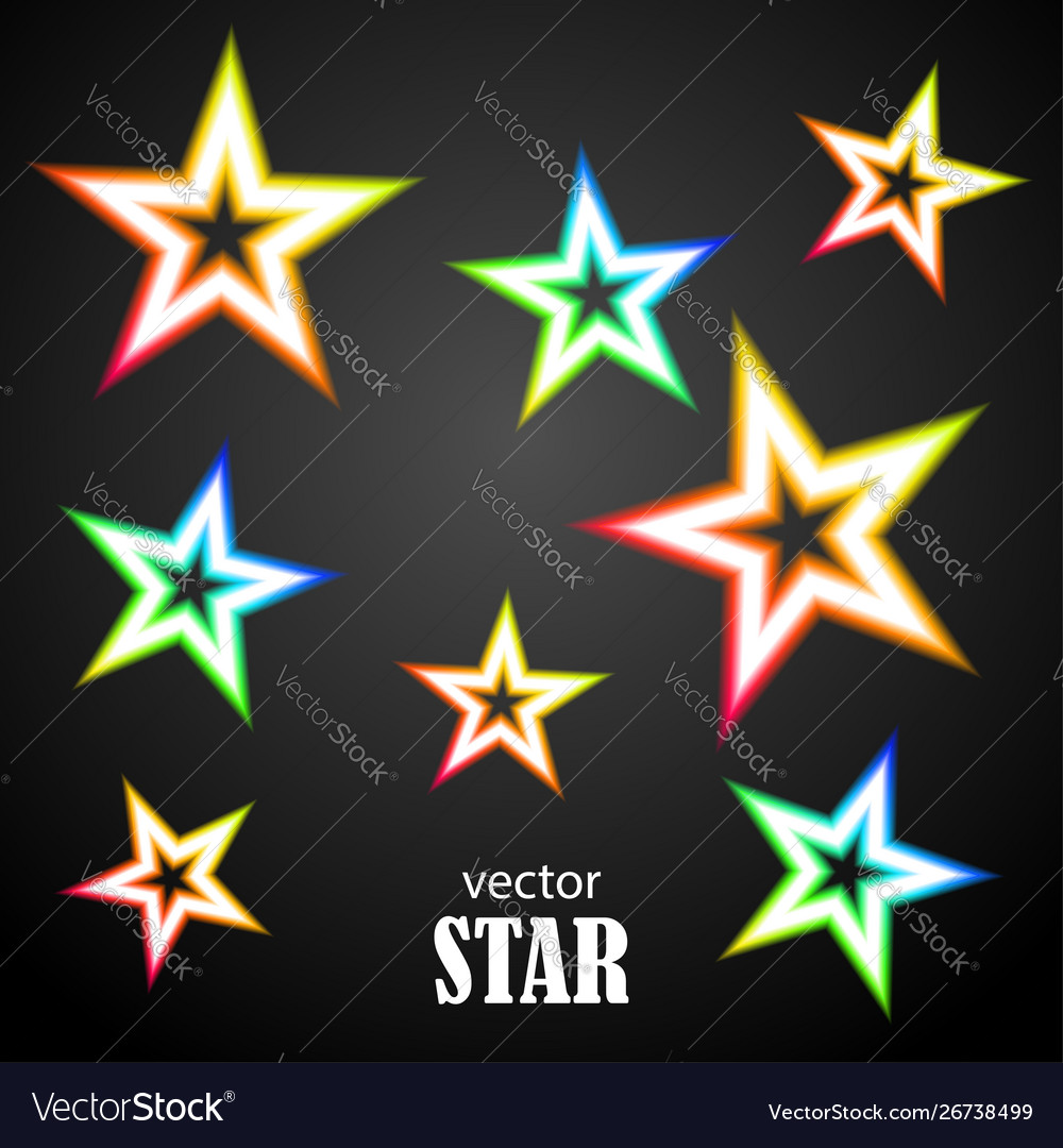 Glow particolored stars