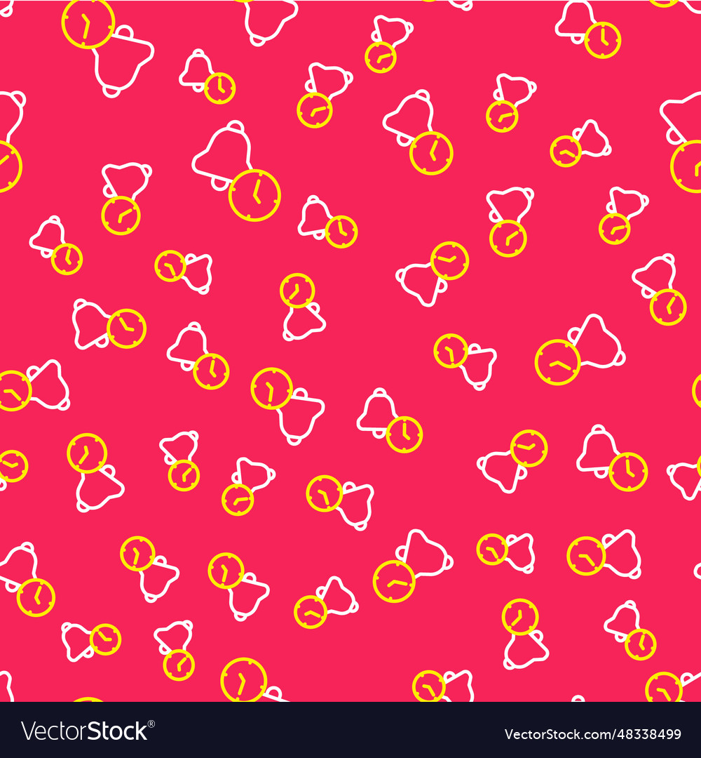 Line alarm clock icon isolated seamless pattern Vector Image Line alarm clock icon isolated seamless pattern