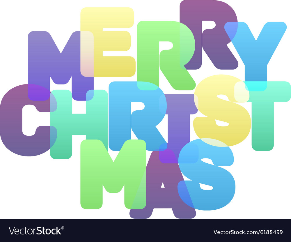 Merry christmas multicolor lettering