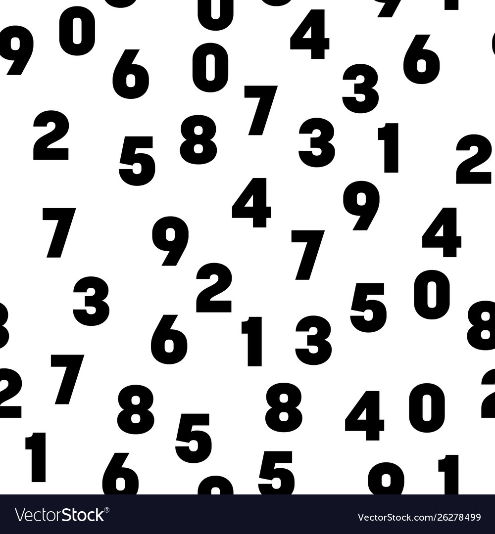 Numeral seamless pattern background black numbers