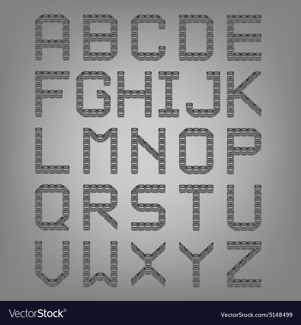 Pixel font isolated set