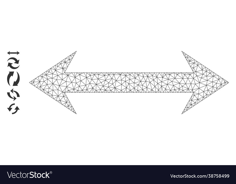 Polygonal network horizontal flip icon with simple