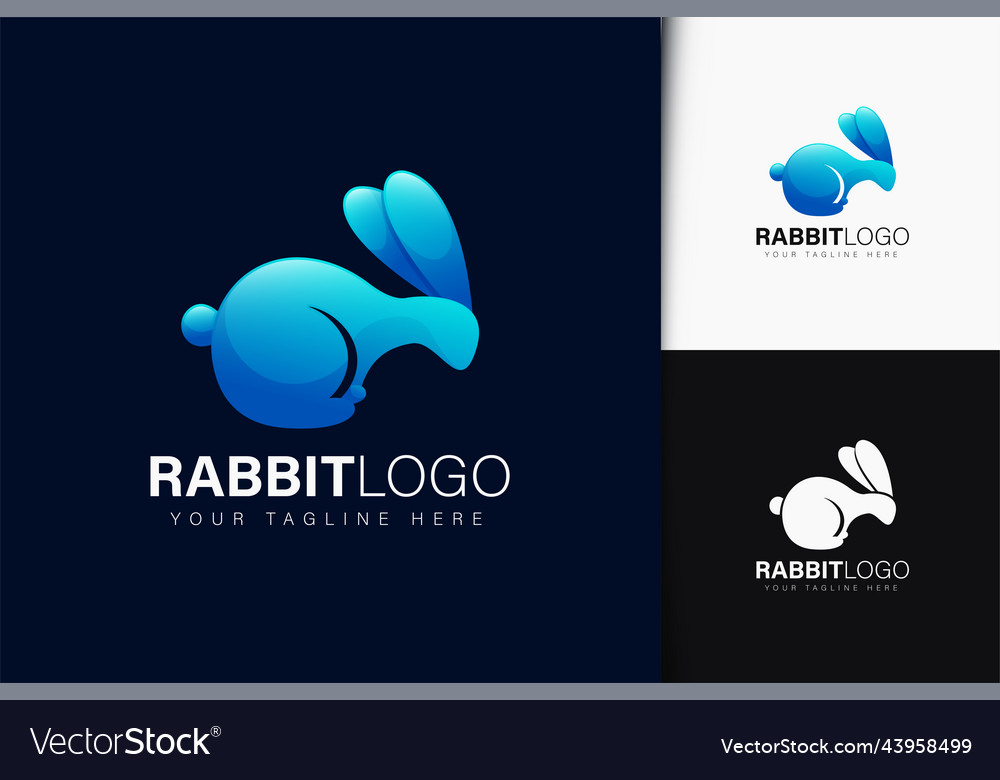 Rabbit logo design with gradient