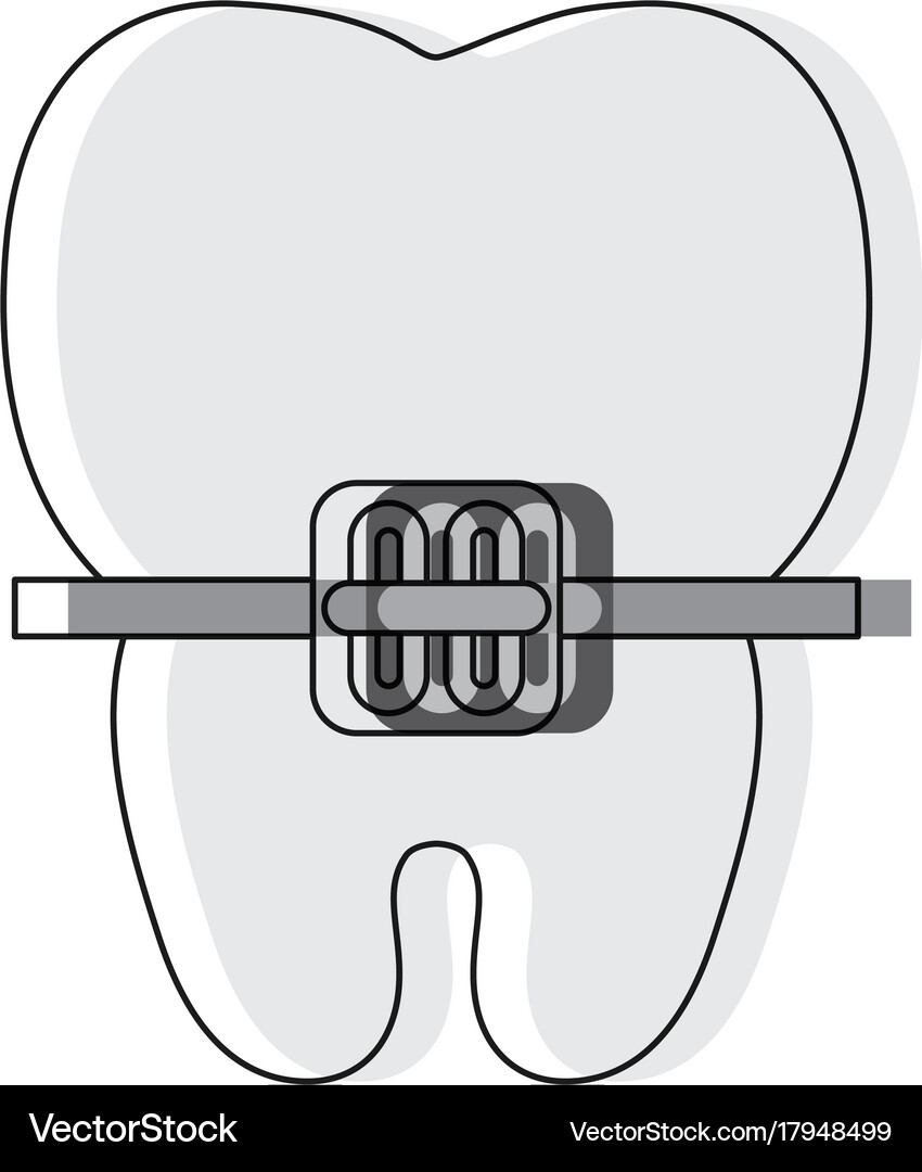 Tooth with bracket icon Royalty Free Vector Image