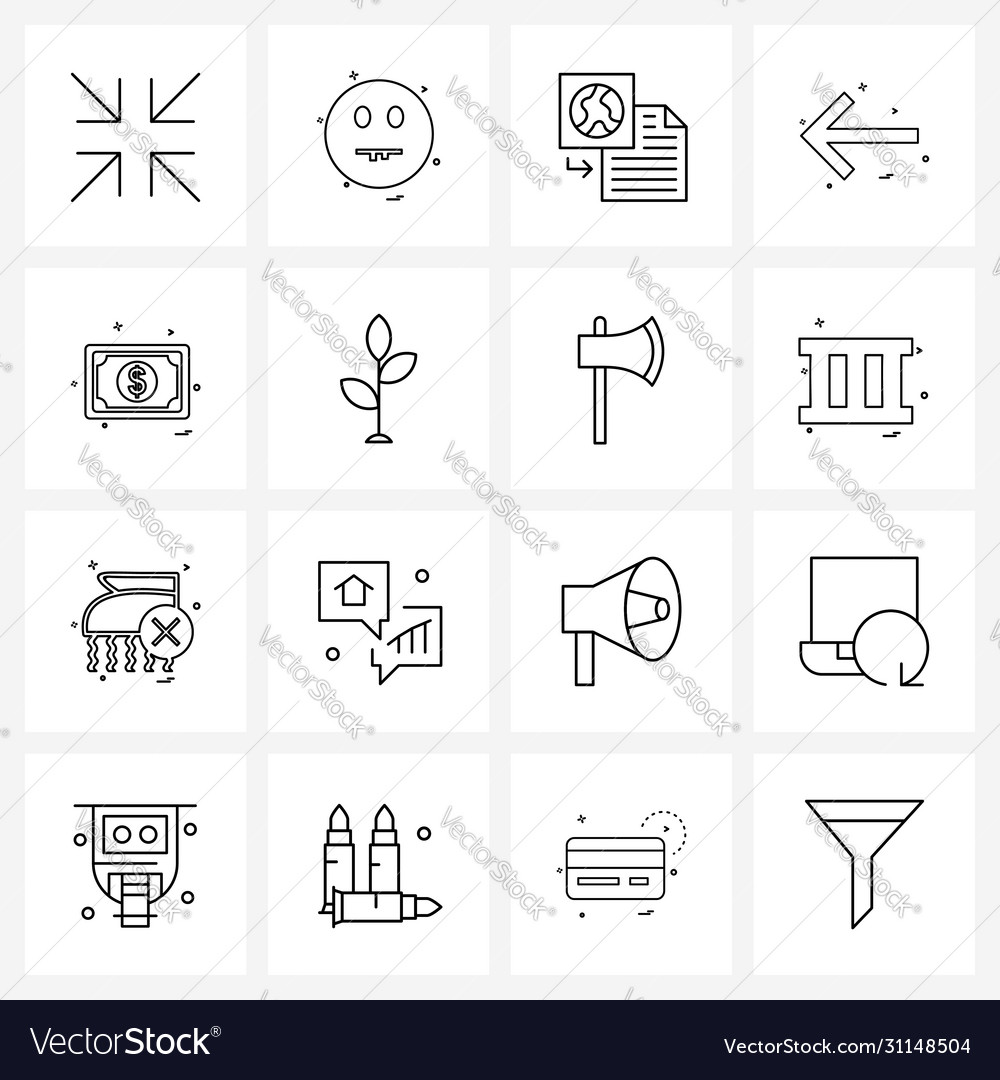 16 universal line icons for web and mobile