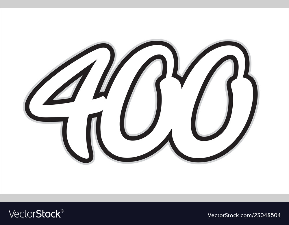 400 black and white number logo icon design Vector Image