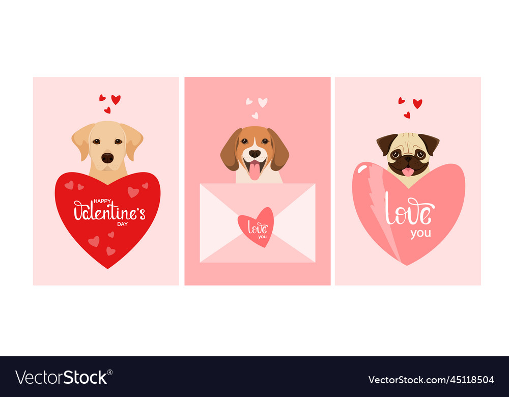 A set of valentines day cards