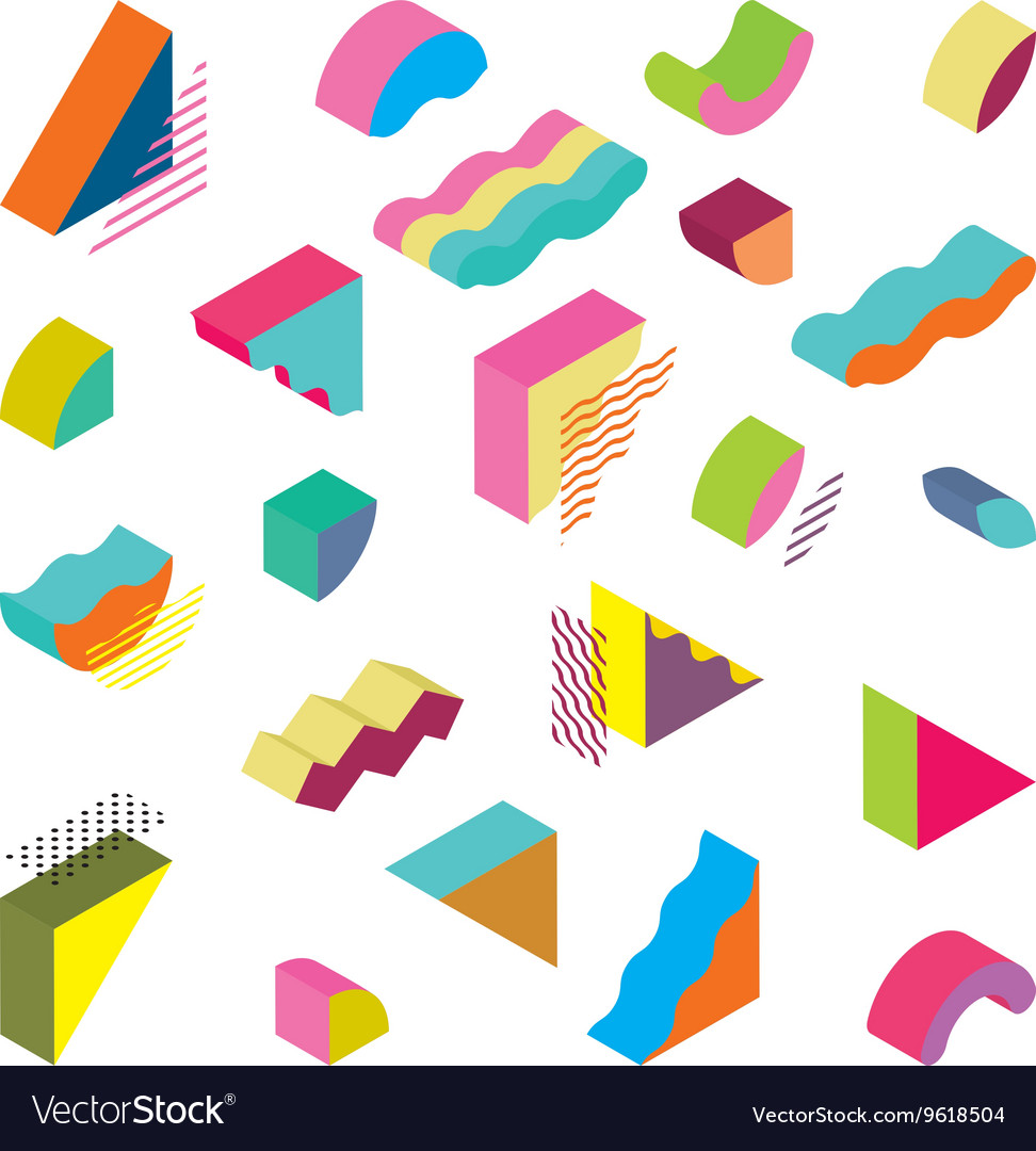 Abstract geometric background of color blocks Vector Image