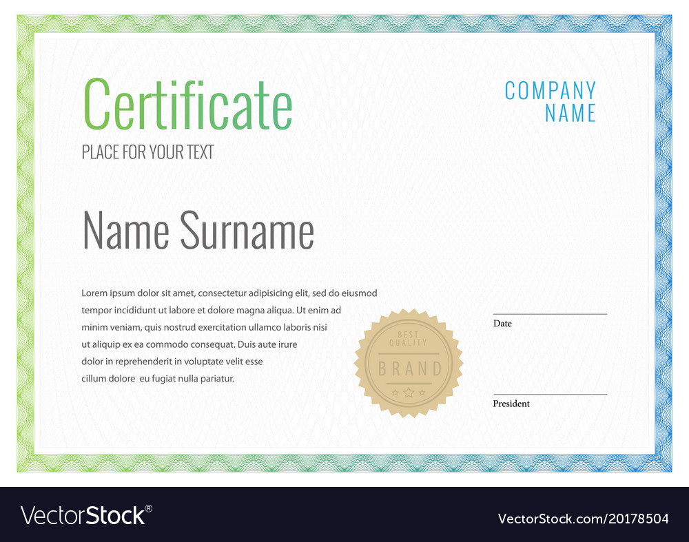 Certificate template diploma currency border Vector Image