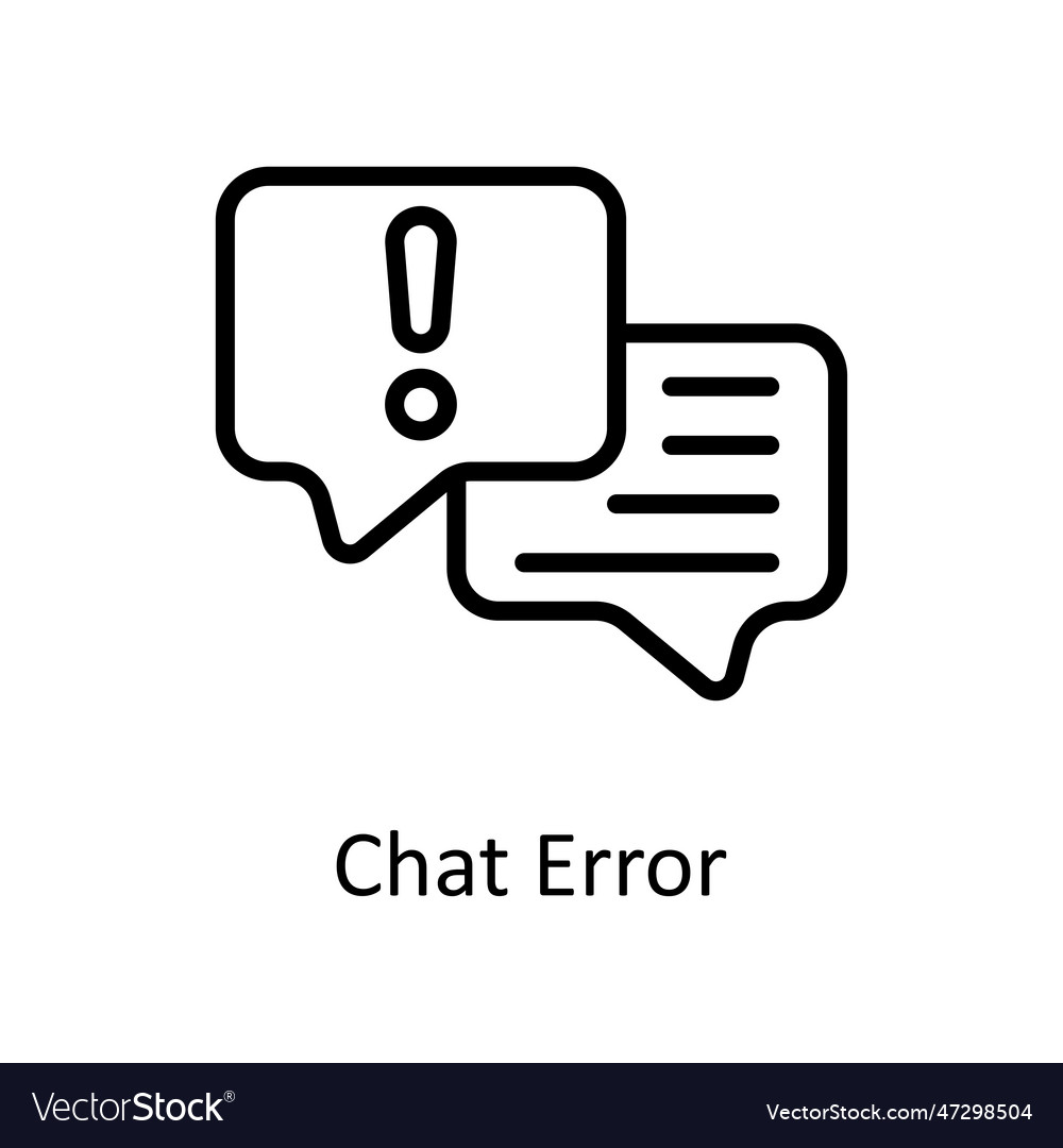 Chat error outline icon design
