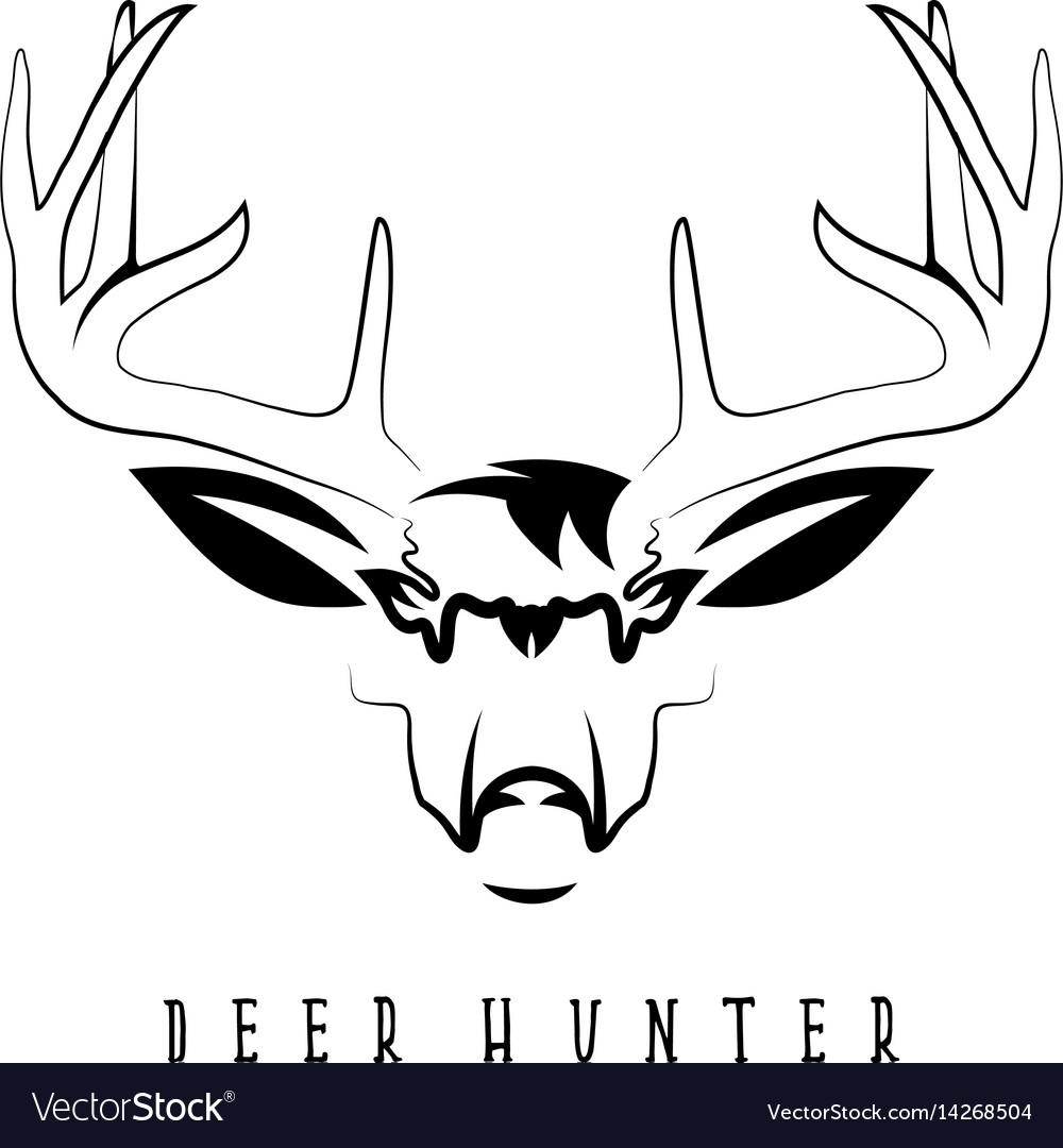 Deer head design templatehunting Royalty Free Vector Image