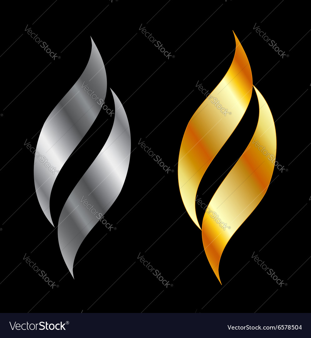 Design element in gold and silver