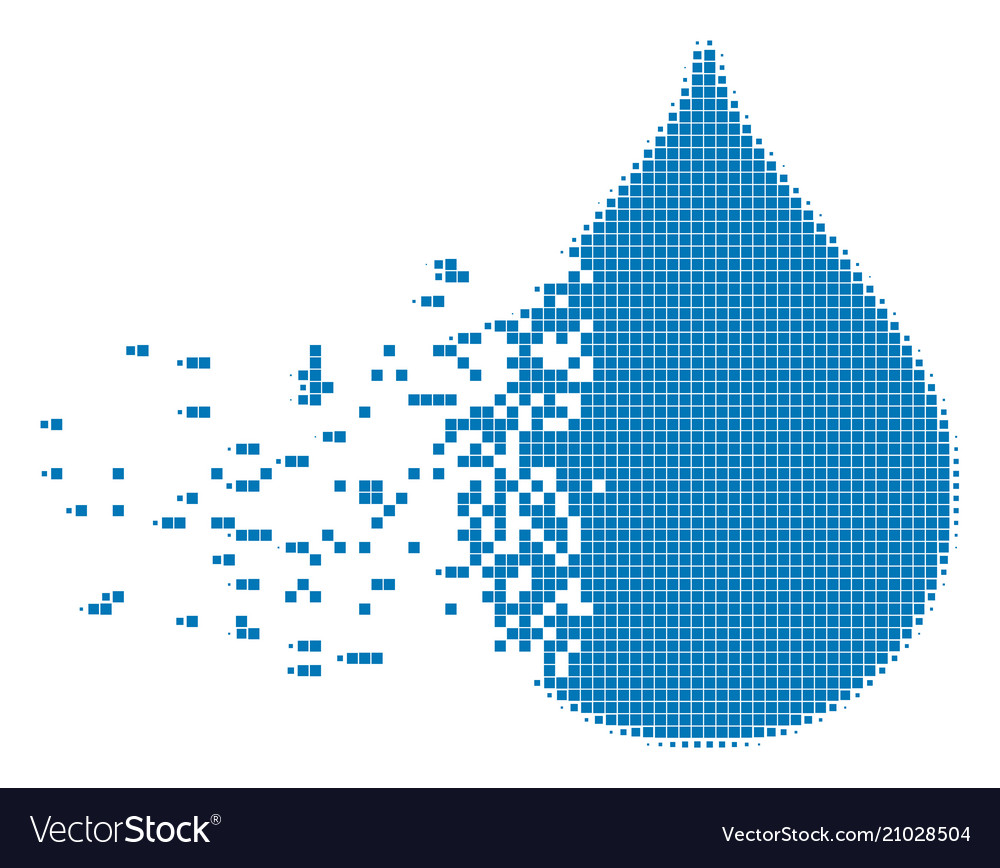 Drop dissolving pixel icon Vector Image Drop dissolving pixel icon