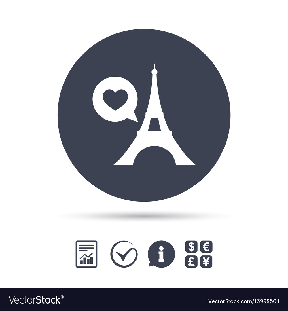 Eiffel tower icon paris symbol Royalty Free Vector Image