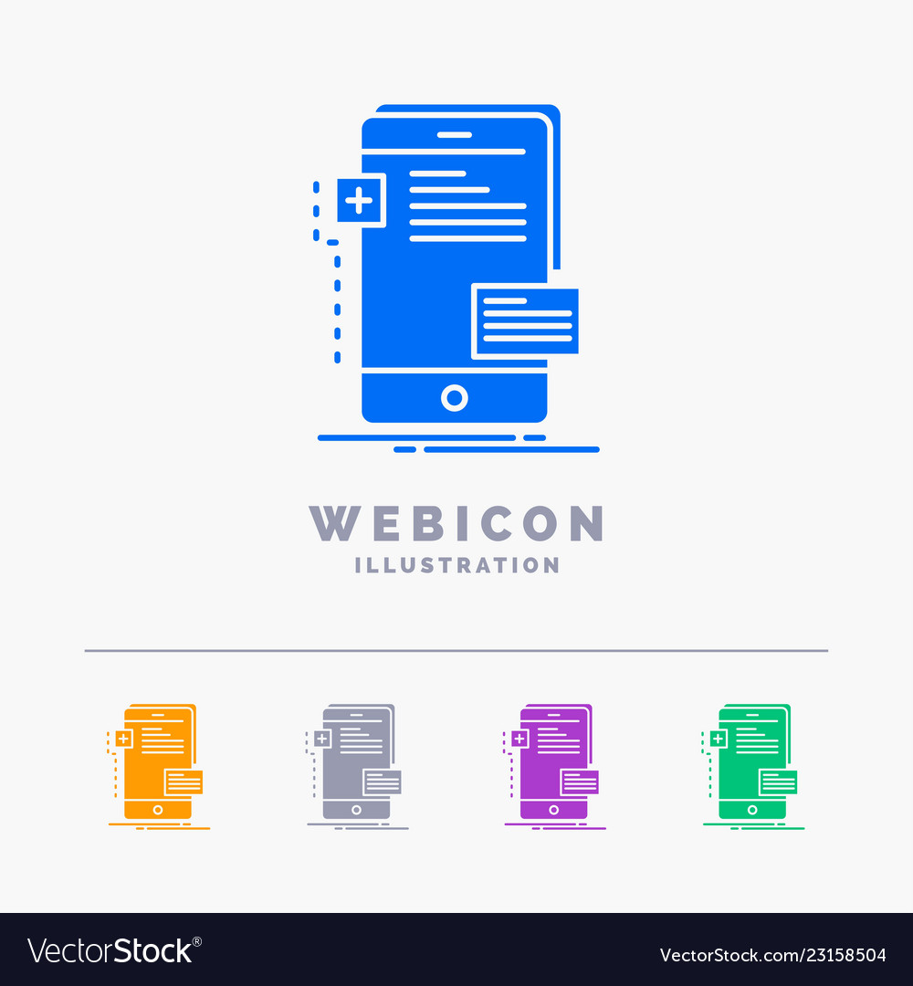 Frontend interface mobile phone developer 5 color vector image Frontend interface mobile phone developer 5 color