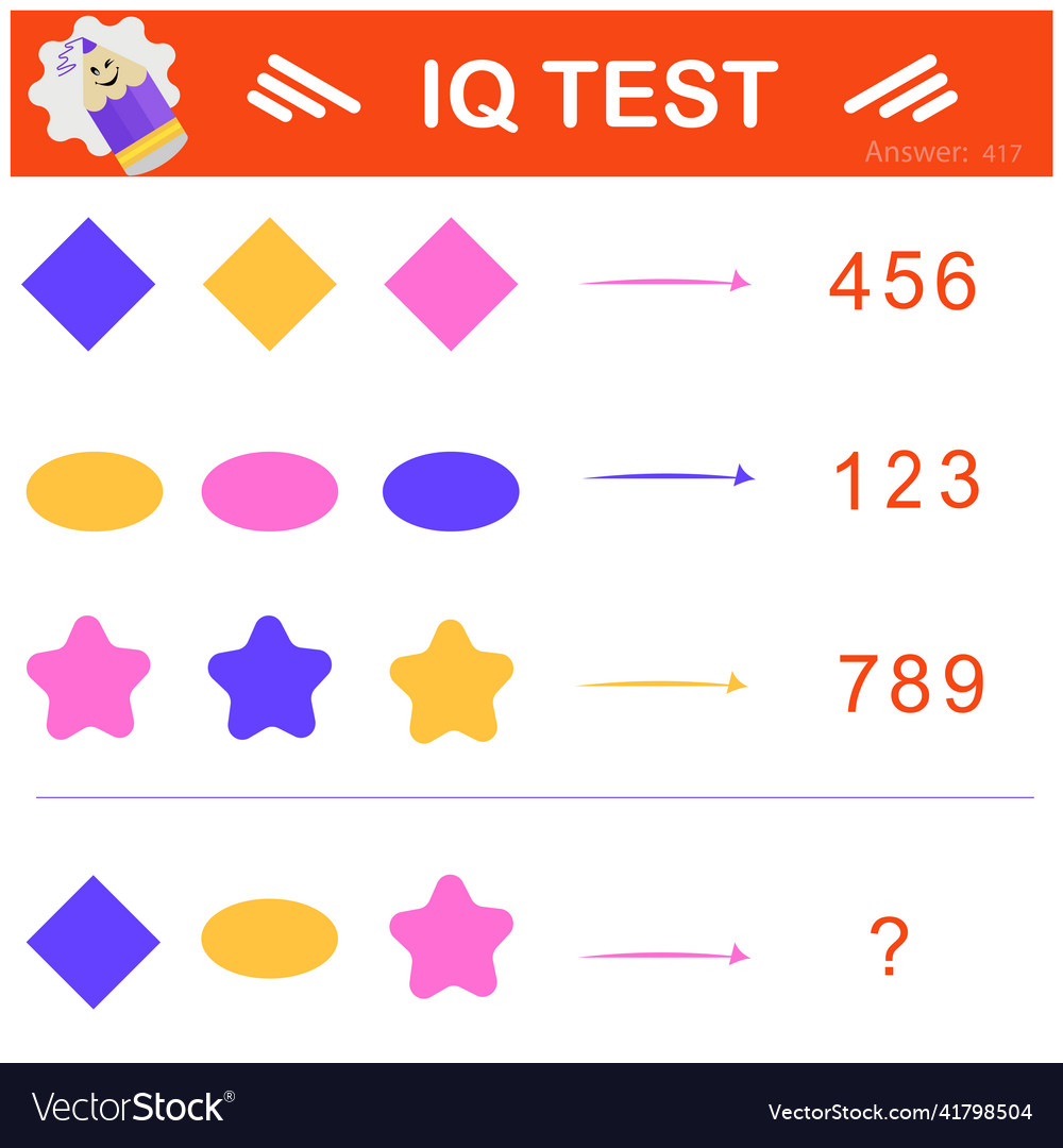 Iq test visual intelligence Royalty Free Vector Image