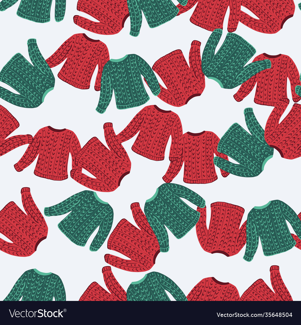 Isolated christmas seamless pattern with random