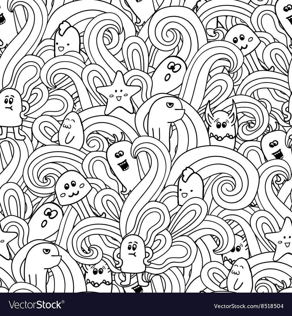 Monster Doodle Pattern