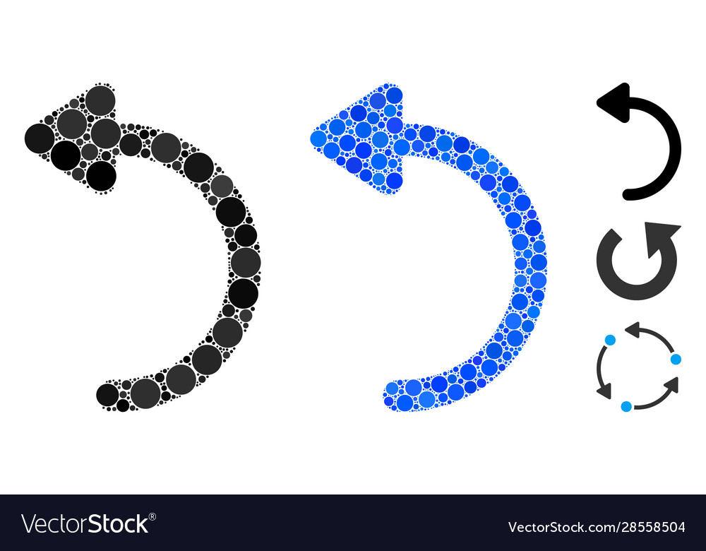 Rotate ccw mosaic icon circle dots Vector Image Rotate ccw mosaic icon circle dots