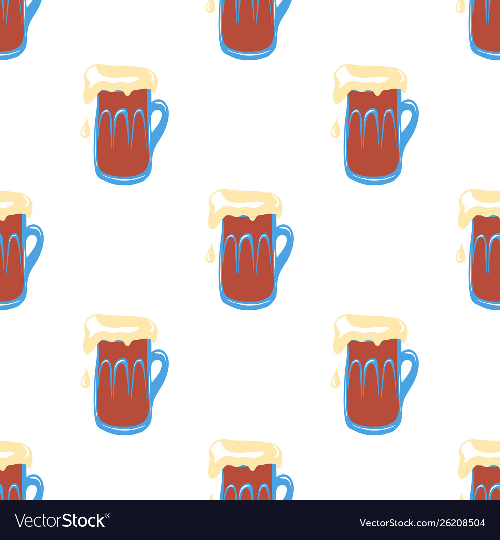 Seamless pattern with beer