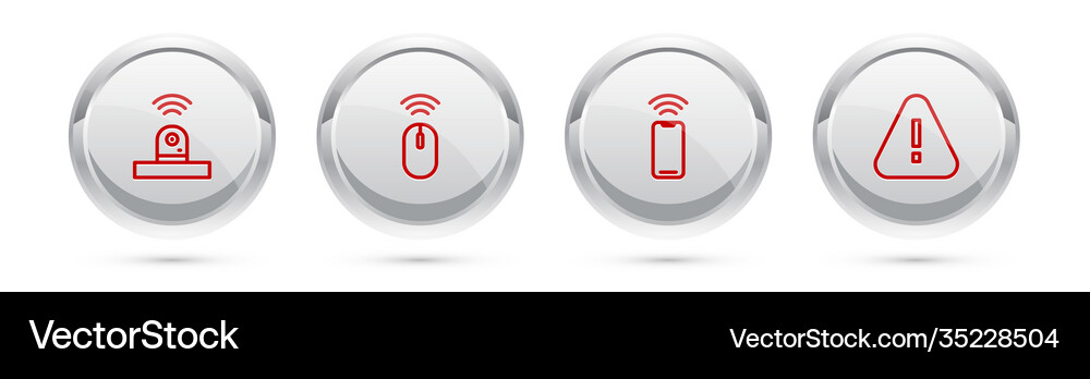 Set line smart security camera wireless mouse Vector Image