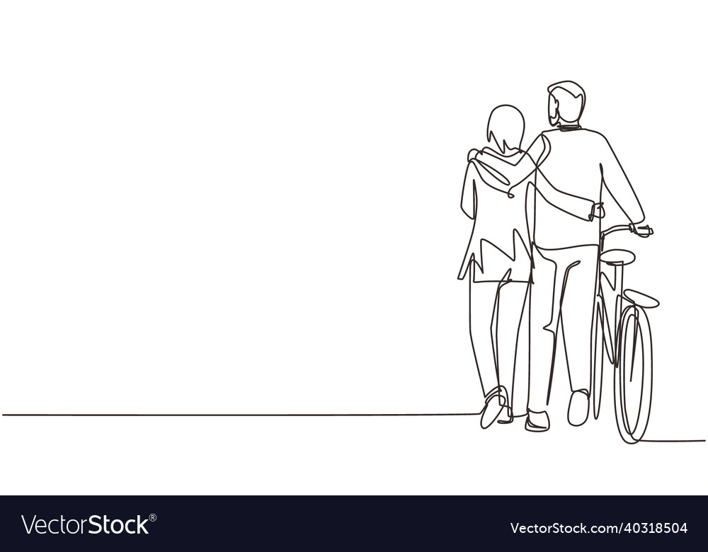 Single continuous line drawing back view