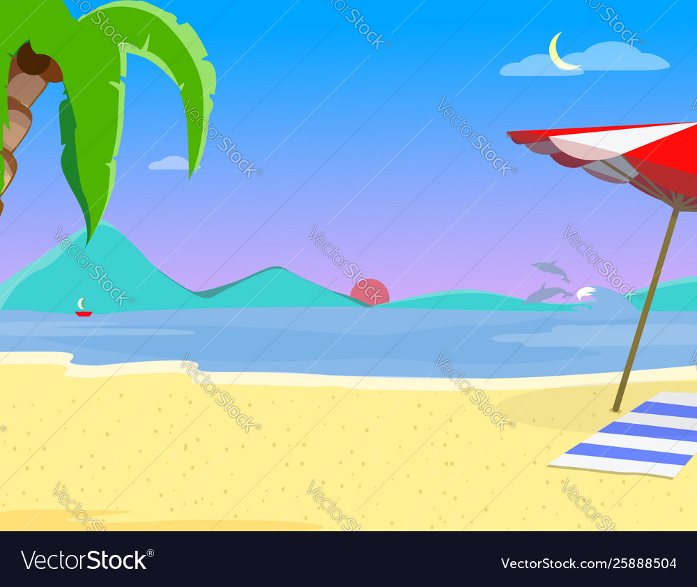 Summer beach background and evening time landscape