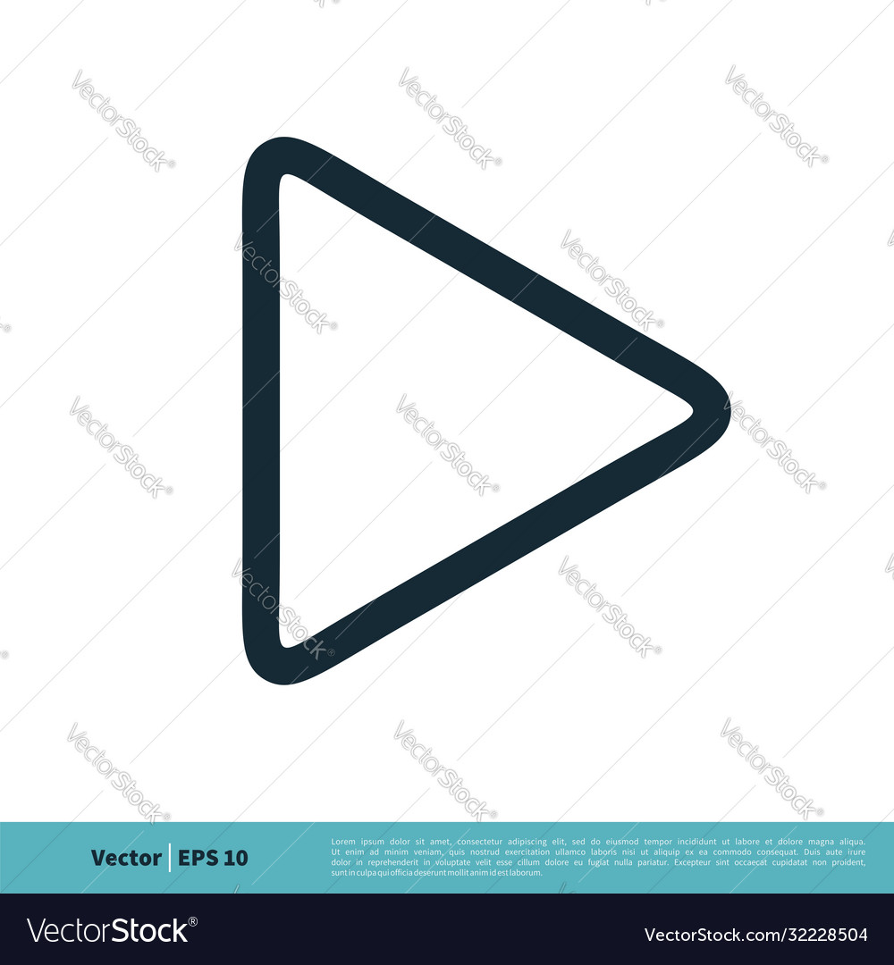 Triangle play button icon logo template design vector image Triangle play button icon logo template design
