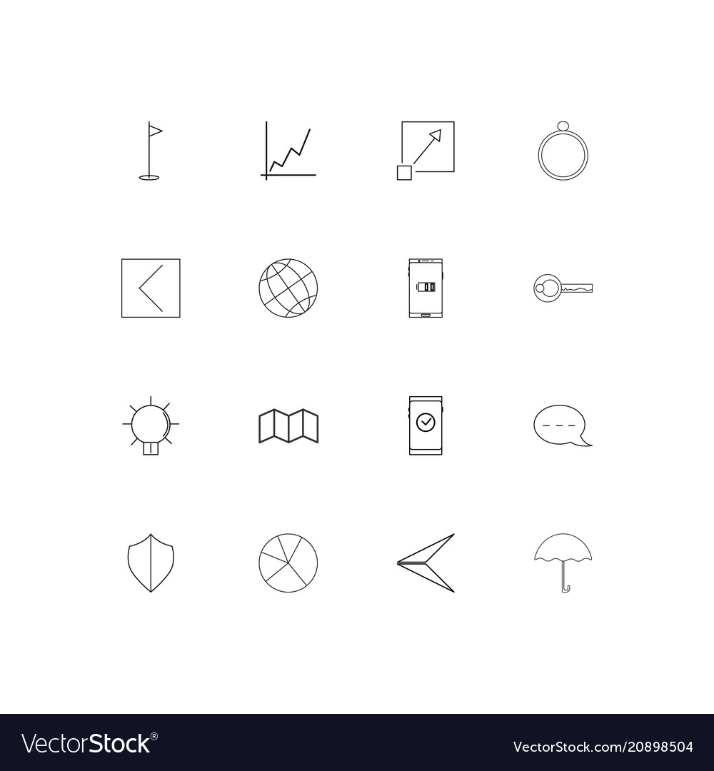 Web linear thin icons set outlined simple