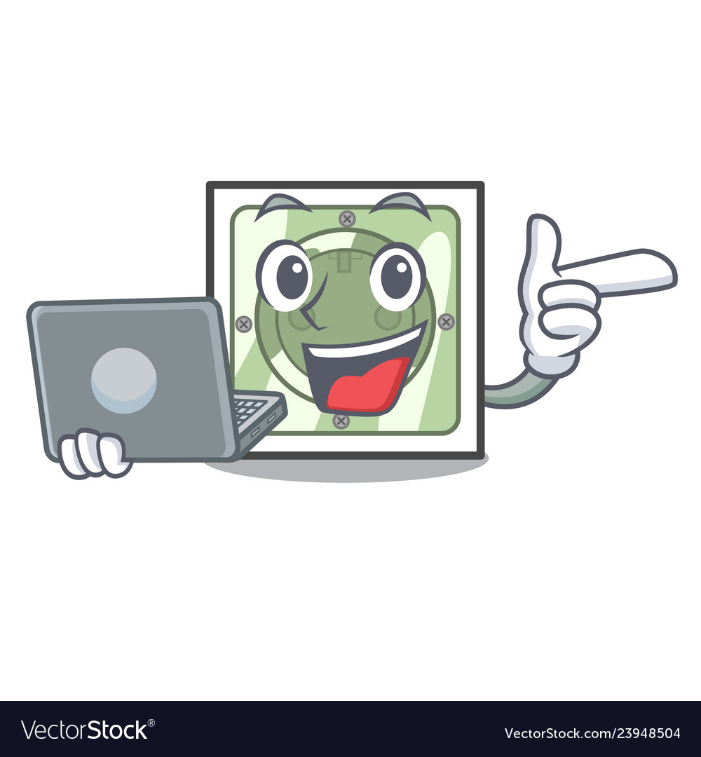 With laptop power socket in the character shape