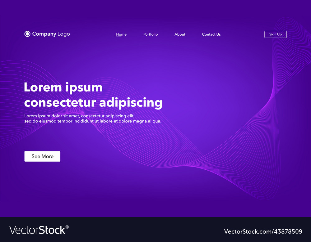Abstract background website landing page template vector image Abstract background website landing page template
