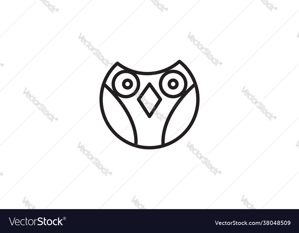 Animal head bird owl lines cute logo symbol icon