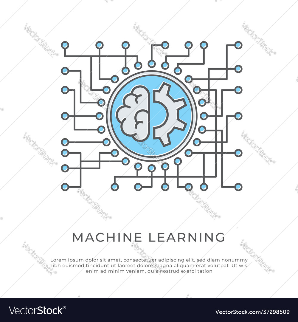 Artificial intelligence technology machine vector image Artificial intelligence technology machine