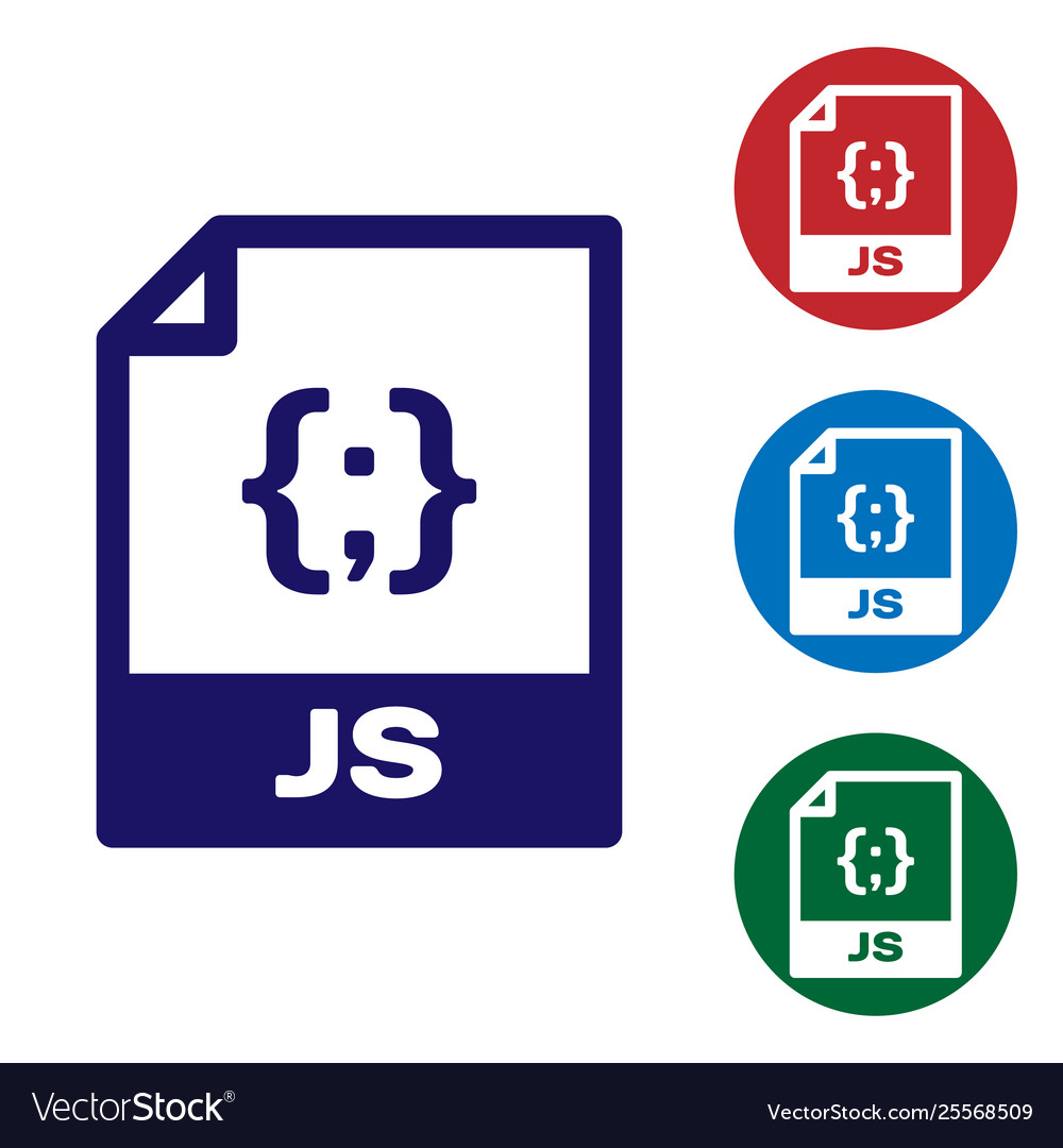 Blue js file document icon download button vector image Blue js file document icon download button