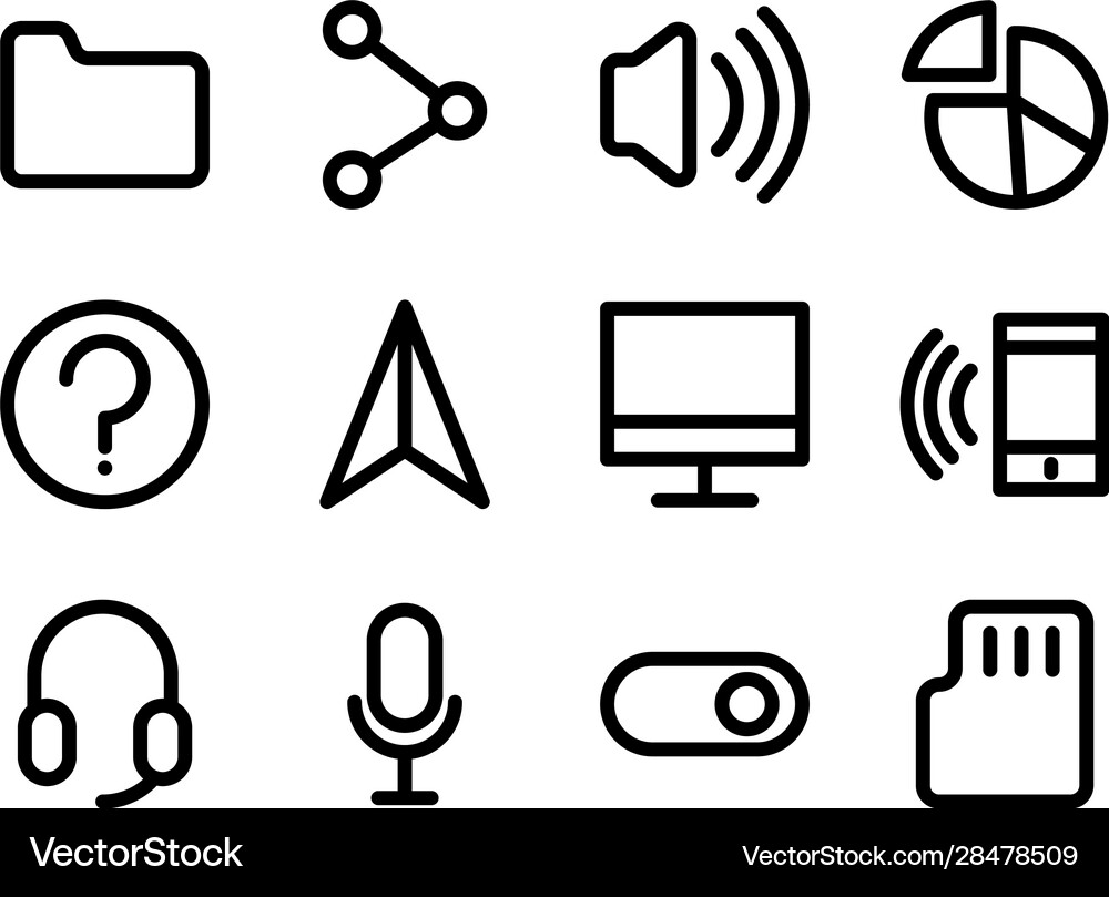 Bundle user interface set icons Royalty Free Vector Image