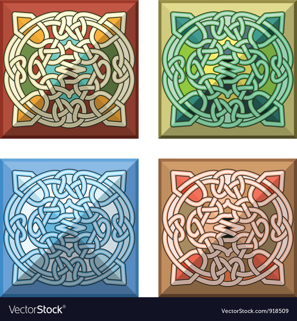 Button with celtic a pattern