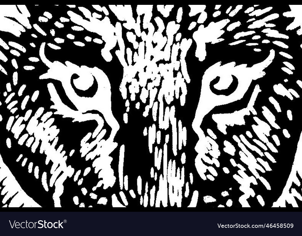 Close -up eyes of tiger muzzle angry