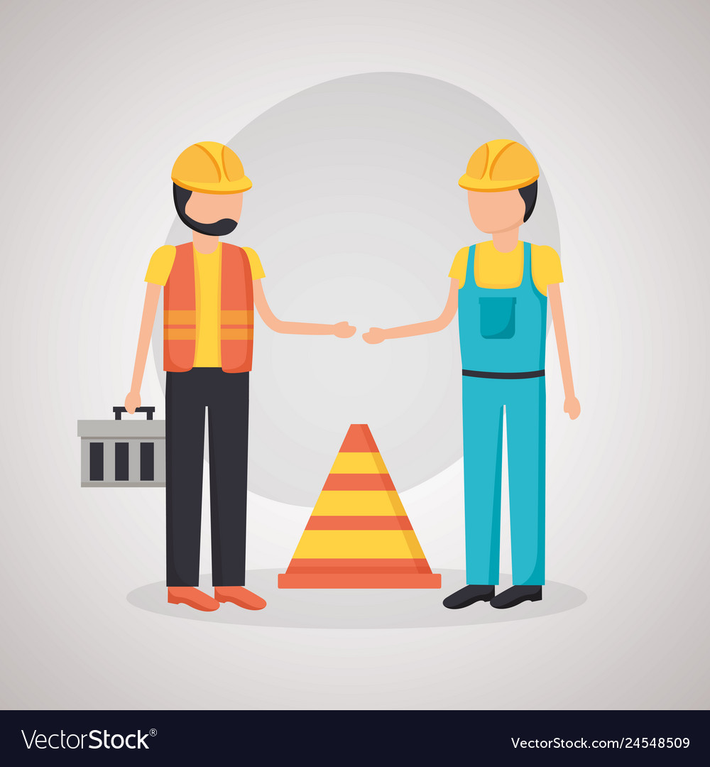 Construction worker traffic cone