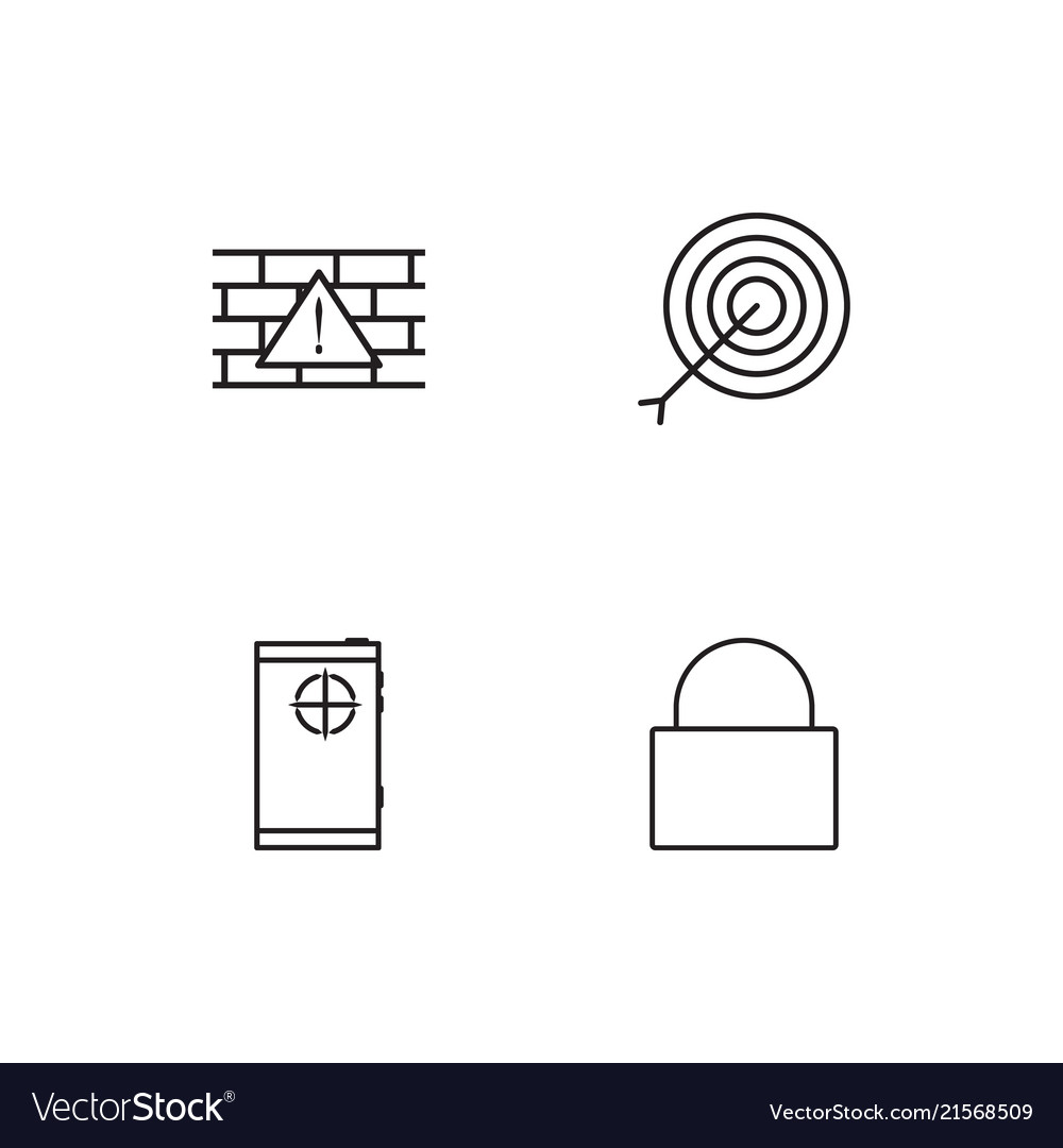 Cyber security linear icons set simple outline