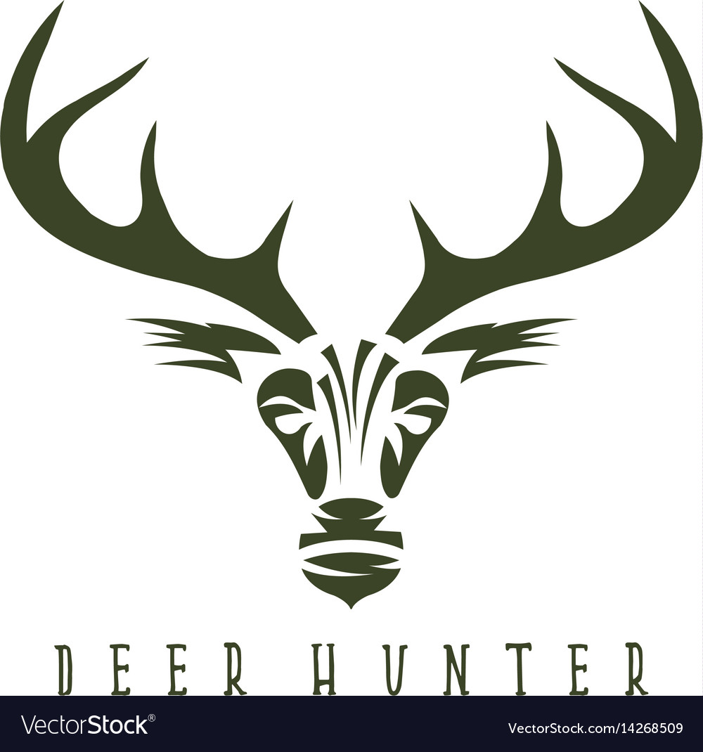 Deer head design templatehunting Royalty Free Vector Image