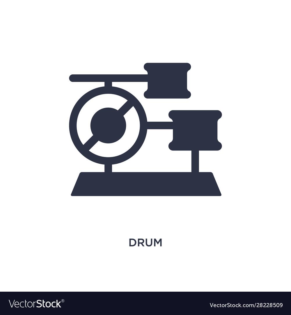 Drum icon on white background simple element from Vector Image Drum icon on white background simple element from